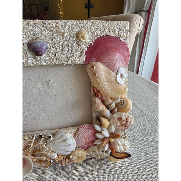 Handcrafted Seashell & Sand Picture Frame With Coastal Design - Picture 5 of 9